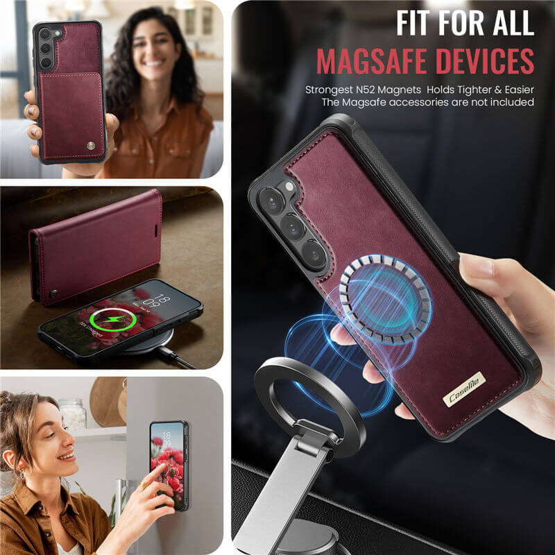 CaseMe Samsung Galaxy S23 Plus 2-in-1 Magnetic Wallet Case – Wireless Charging & RFID Blocking - Image 6