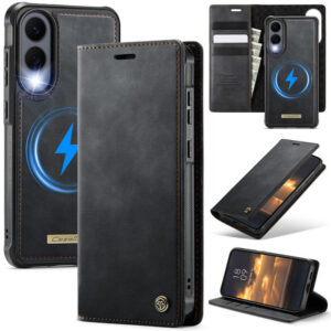 CaseMe Samsung Galaxy S25 Edge 2-in-1 Magnetic Wallet Case – Wireless Charging & RFID Blocking