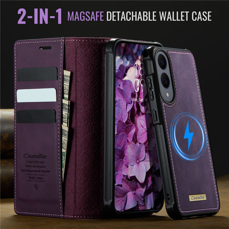 CaseMe Samsung Galaxy S25 Edge 2-in-1 Magnetic Wallet Case – Wireless Charging & RFID Blocking - Image 9