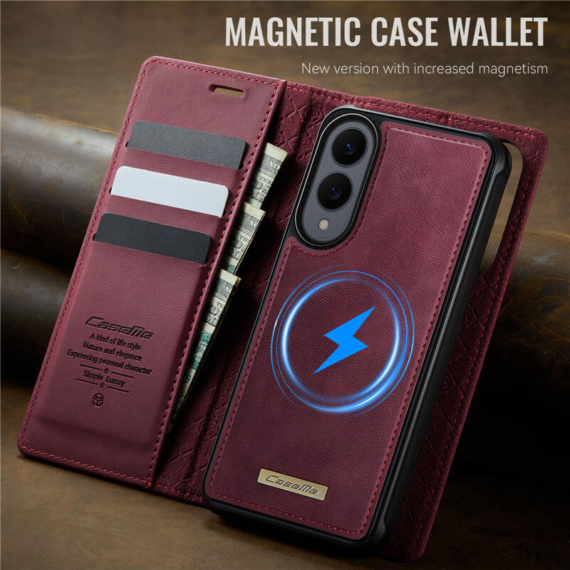 CaseMe Samsung Galaxy S25 Edge 2-in-1 Magnetic Wallet Case – Wireless Charging & RFID Blocking - Image 10
