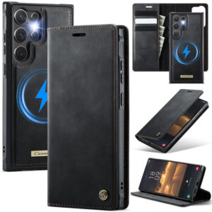CaseMe Samsung Galaxy S25 Ultra 2-in-1 Magnetic Wallet Case – Wireless Charging & RFID Blocking