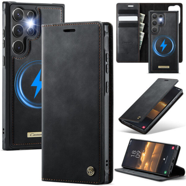 CaseMe Samsung Galaxy S25 Ultra 2-in-1 Magnetic Wallet Case – Wireless Charging & RFID Blocking