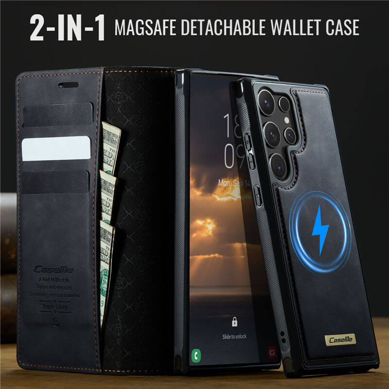 CaseMe Samsung Galaxy S24 Ultra 2-in-1 Magnetic Wallet Case – Wireless Charging & RFID Blocking - Image 9
