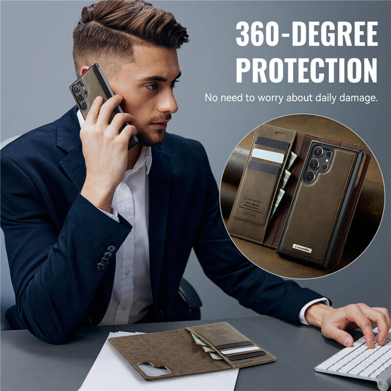 CaseMe Samsung Galaxy S24 Ultra 2-in-1 Magnetic Wallet Case – Wireless Charging & RFID Blocking - Image 11