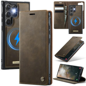 CaseMe Samsung Galaxy S24 Ultra 2-in-1 Magnetic Wallet Case – Wireless Charging & RFID Blocking