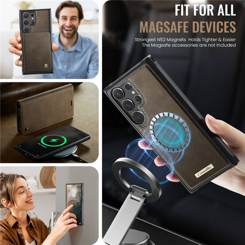 CaseMe Samsung Galaxy S24 Ultra 2-in-1 Magnetic Wallet Case – Wireless Charging & RFID Blocking - Image 6