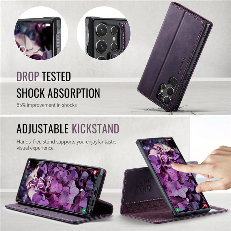 CaseMe Samsung Galaxy S24 Ultra 2-in-1 Magnetic Wallet Case – Wireless Charging & RFID Blocking - Image 7