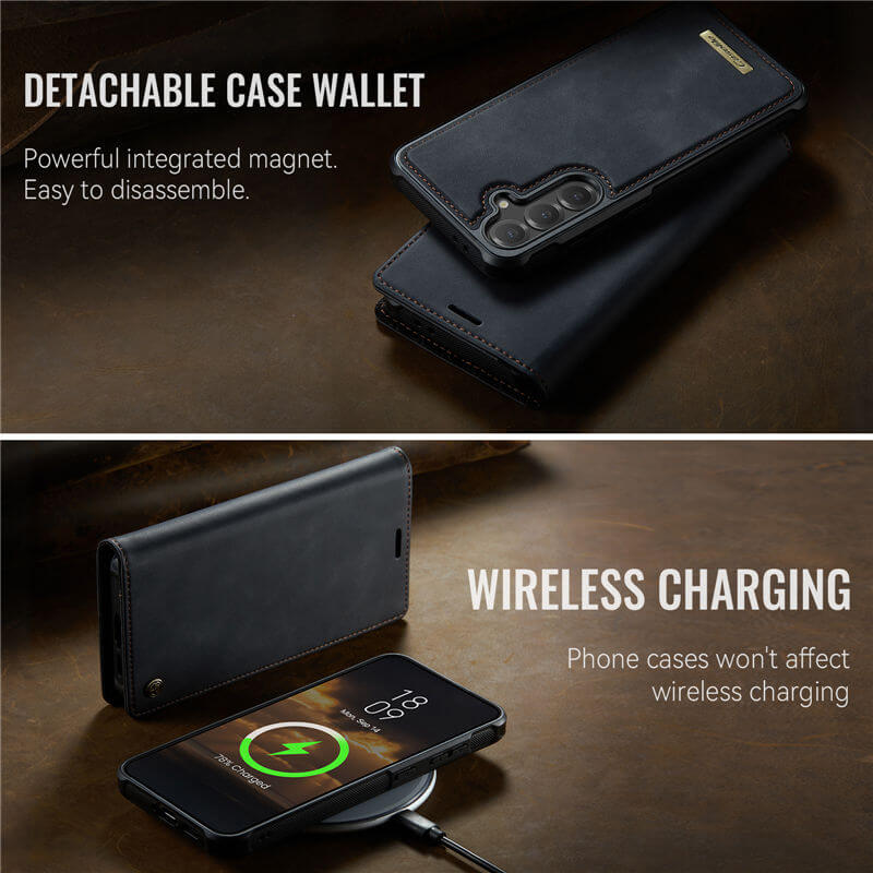 CaseMe Samsung Galaxy S25 Plus 2-in-1 Magnetic Wallet Case