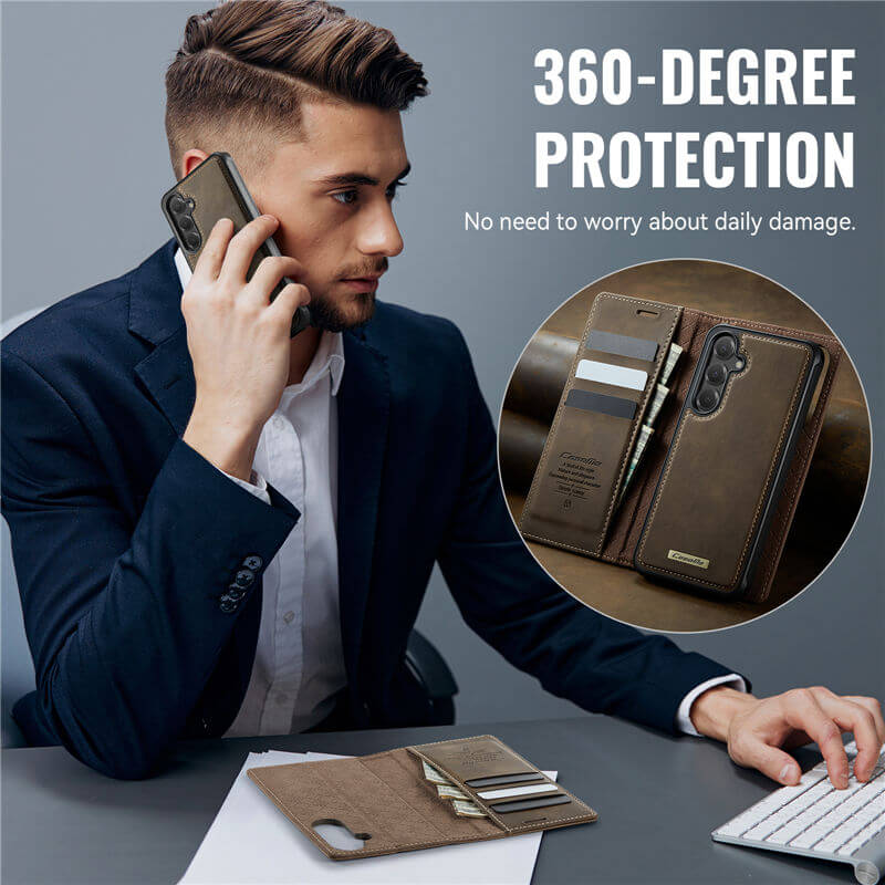 CaseMe Samsung Galaxy S24 2-in-1 Magnetic Wallet Case – Wireless Charging & RFID Blocking - Image 11