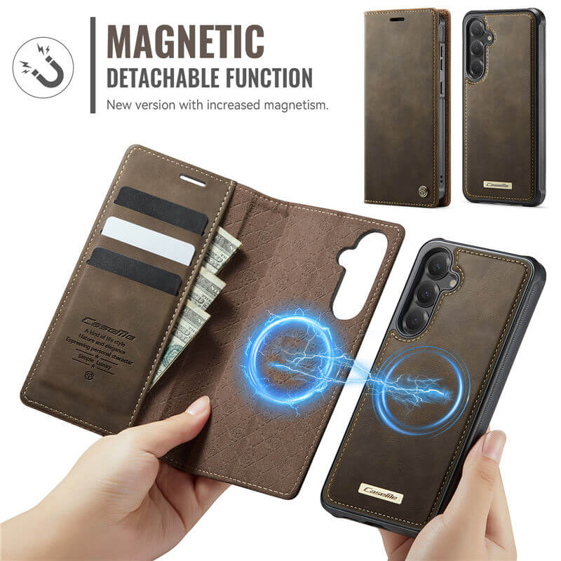 CaseMe Samsung Galaxy S25 2-in-1 Magnetic Wallet Case