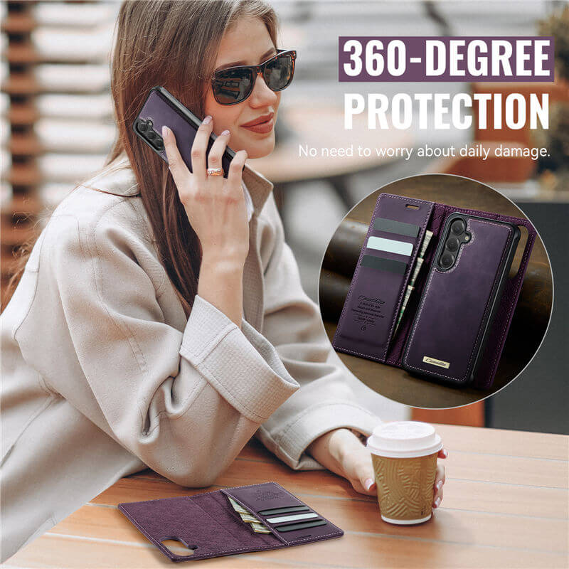 CaseMe Samsung Galaxy S25 2-in-1 Magnetic Wallet Case – Wireless Charging & RFID Blocking - Image 11