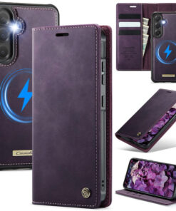 CaseMe Samsung Galaxy S25 2-in-1 Magnetic Wallet Case – Wireless Charging & RFID Blocking
