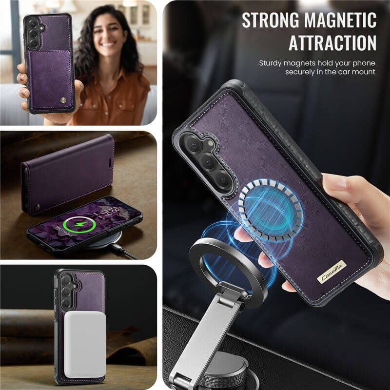 CaseMe Samsung Galaxy S25 2-in-1 Magnetic Wallet Case