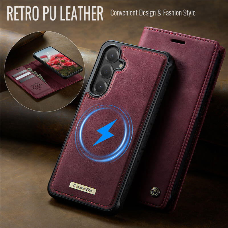 CaseMe Samsung Galaxy S25 2-in-1 Magnetic Wallet Case