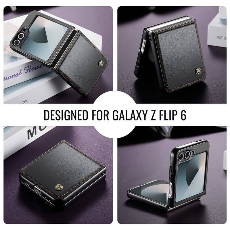 CaseMe Samsung Galaxy Z Flip7 FE Litchi Skin PU Leather Case - Image 6