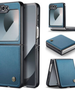 CaseMe Samsung Galaxy Z Flip7 FE Litchi Skin PU Leather Case