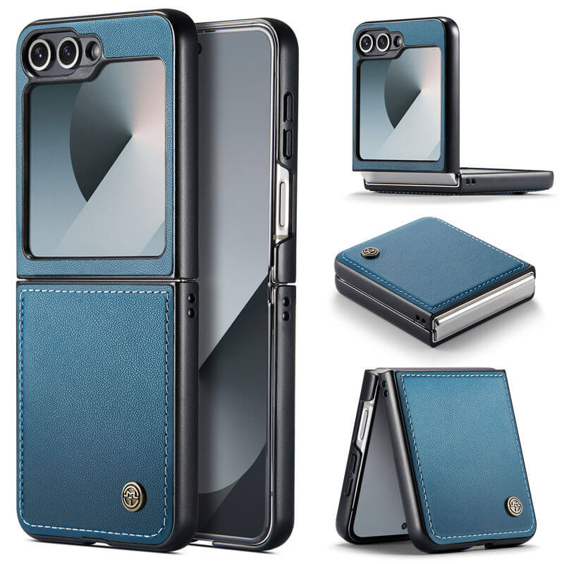 CaseMe Samsung Galaxy Z Flip7 FE Litchi Skin PU Leather Case