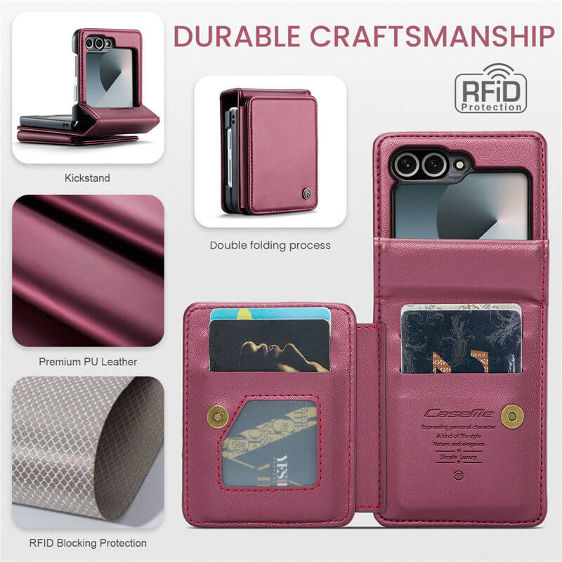 CaseMe Samsung Galaxy Z Flip7 FE RFID Blocking Card Holder Case - Image 5
