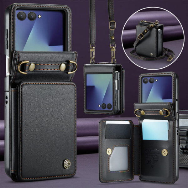CaseMe Samsung Galaxy Z Flip7 Wallet Case with RFID & Crossbody Strap - Image 10