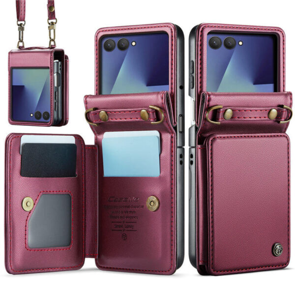 CaseMe Samsung Galaxy Z Flip7 Wallet Case with RFID & Crossbody Strap - Image 9