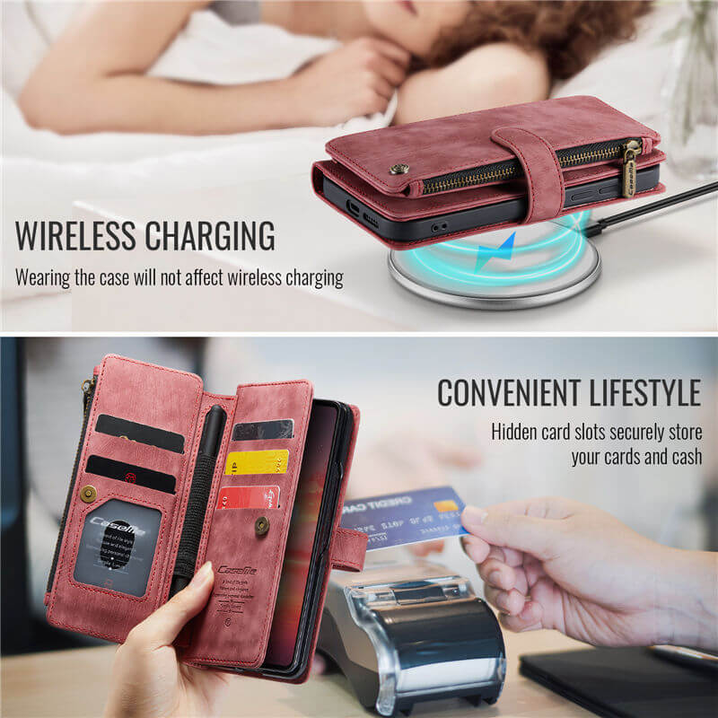 CaseMe Samsung Galaxy Z Fold7 Wallet kickstand Case with Wrist Strap - Image 5