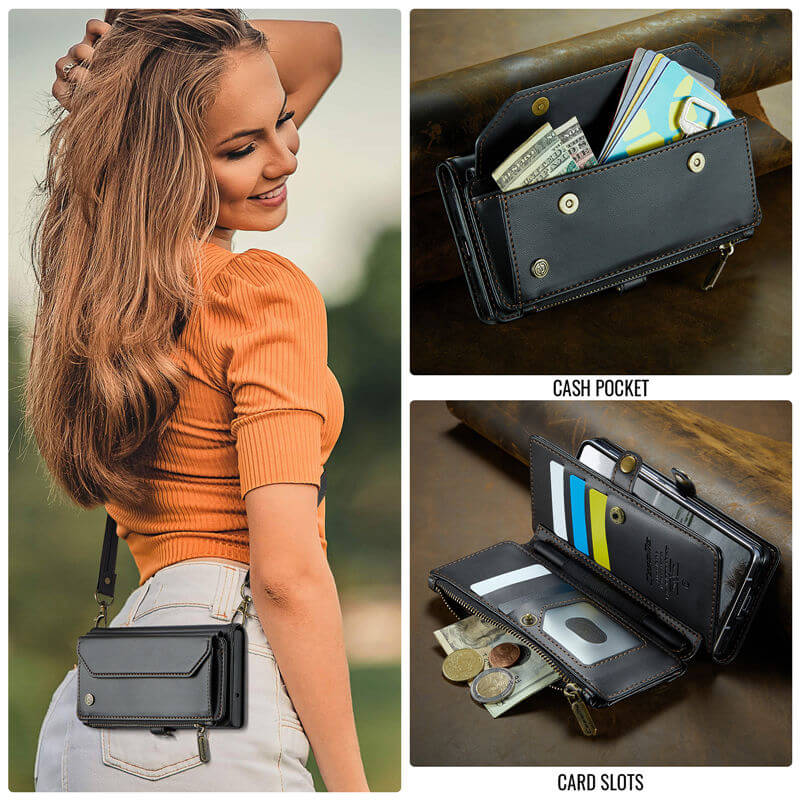 CaseMe Samsung Galaxy Z Fold7 Wallet Crossbody Case with RFID Blocking Support Wireless Charging - Image 9