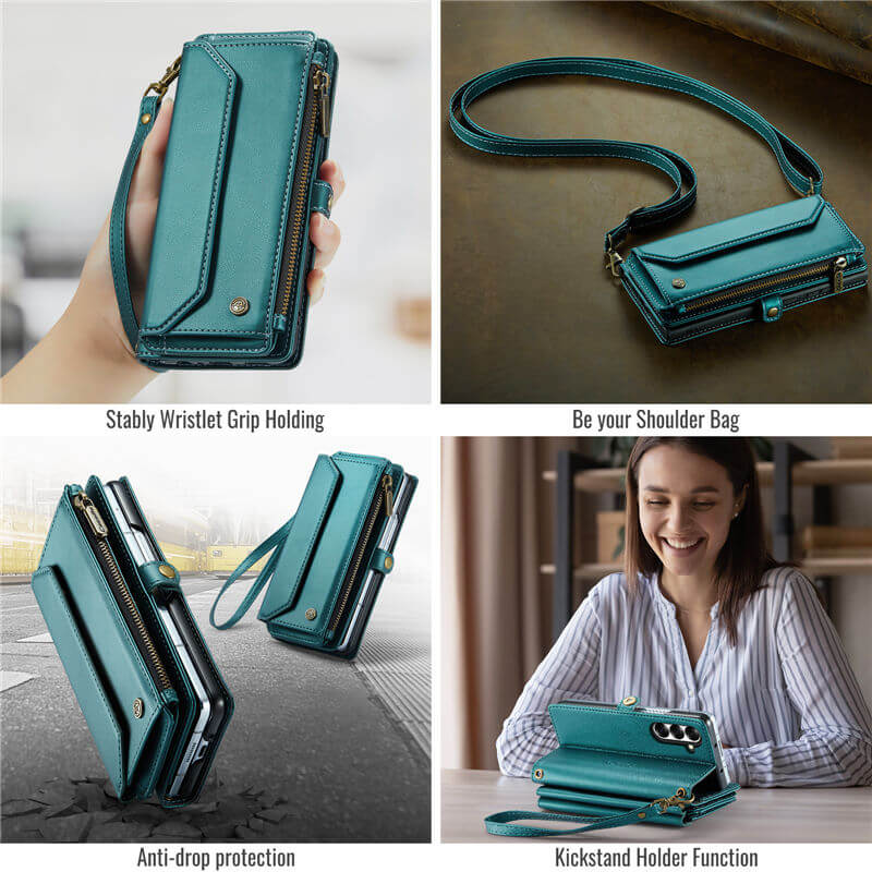 CaseMe Samsung Galaxy Z Fold7 Wallet Crossbody Case with RFID Blocking Support Wireless Charging - Image 10