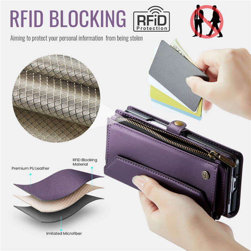 CaseMe Samsung Galaxy Z Fold7 Wallet Crossbody Case with RFID Blocking Support Wireless Charging - Image 7