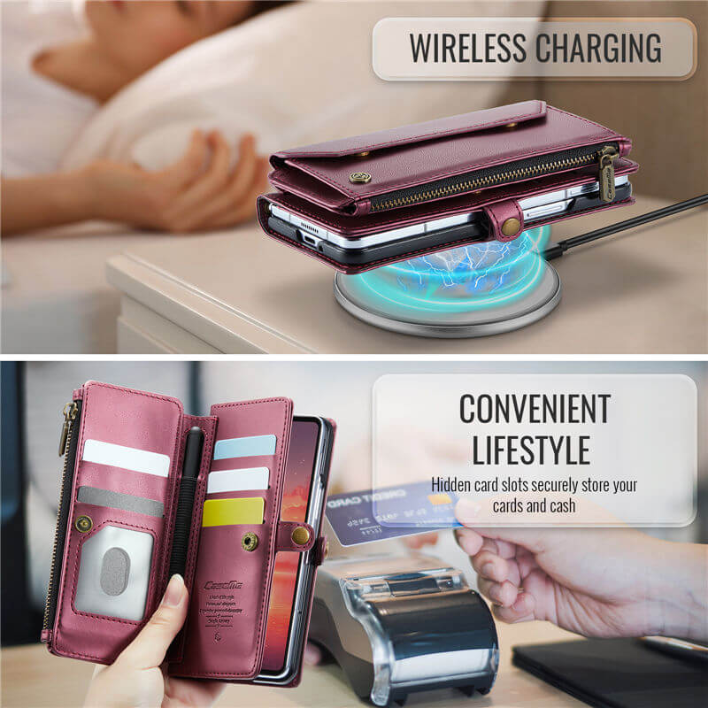 CaseMe Samsung Galaxy Z Fold7 Wallet Crossbody Case with RFID Blocking Support Wireless Charging - Image 8