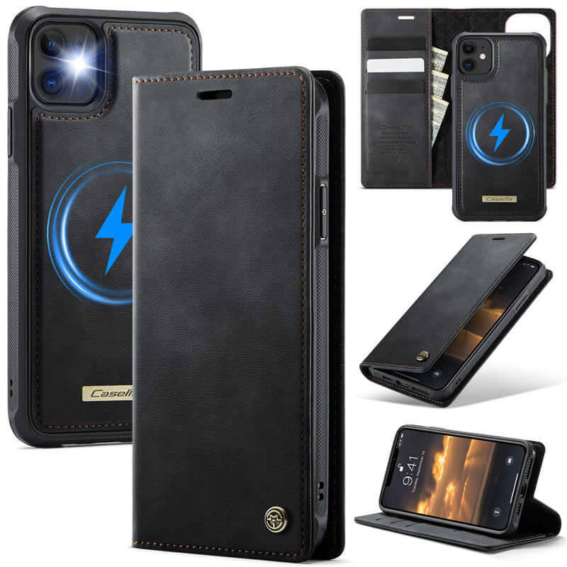 CaseMe iPhone 11 Pro Max 2-in-1 Magnetic Wallet Case – MagSafe & RFID Blocking