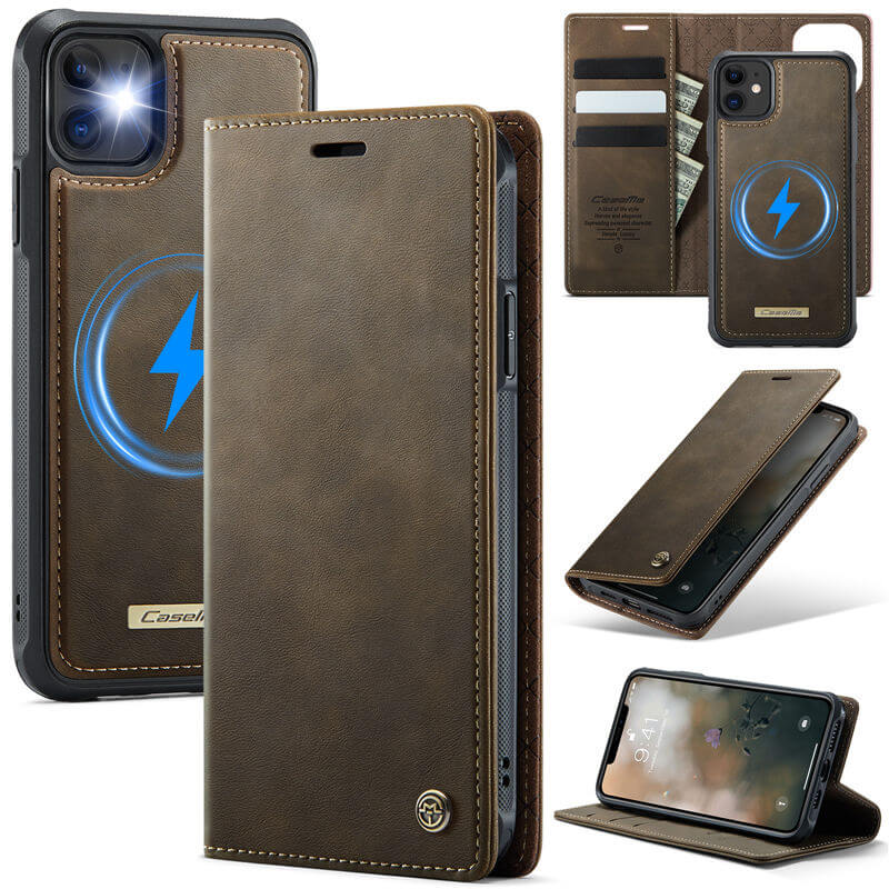 CaseMe iPhone 11 2-in-1 Magnetic Wallet Case – MagSafe & RFID Blocking