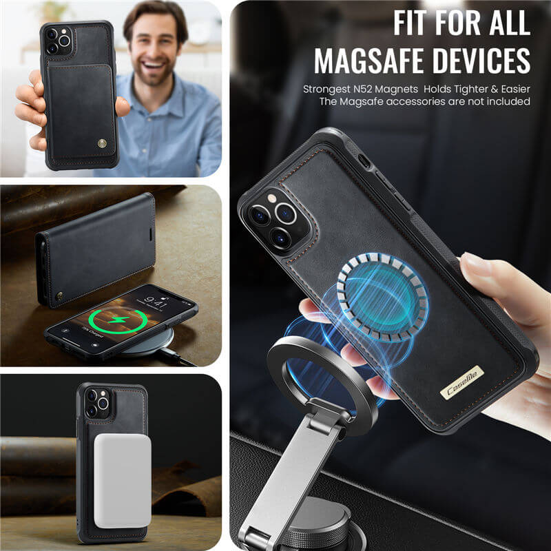 CaseMe iPhone 11 Pro Max 2-in-1 Magnetic Wallet Case – MagSafe & RFID Blocking - Image 6