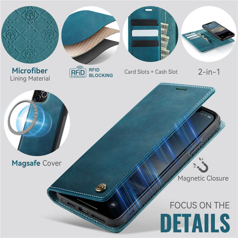 CaseMe iPhone 12 Pro Max 2-in-1 Magnetic Wallet Case – MagSafe & RFID Blocking - Image 8