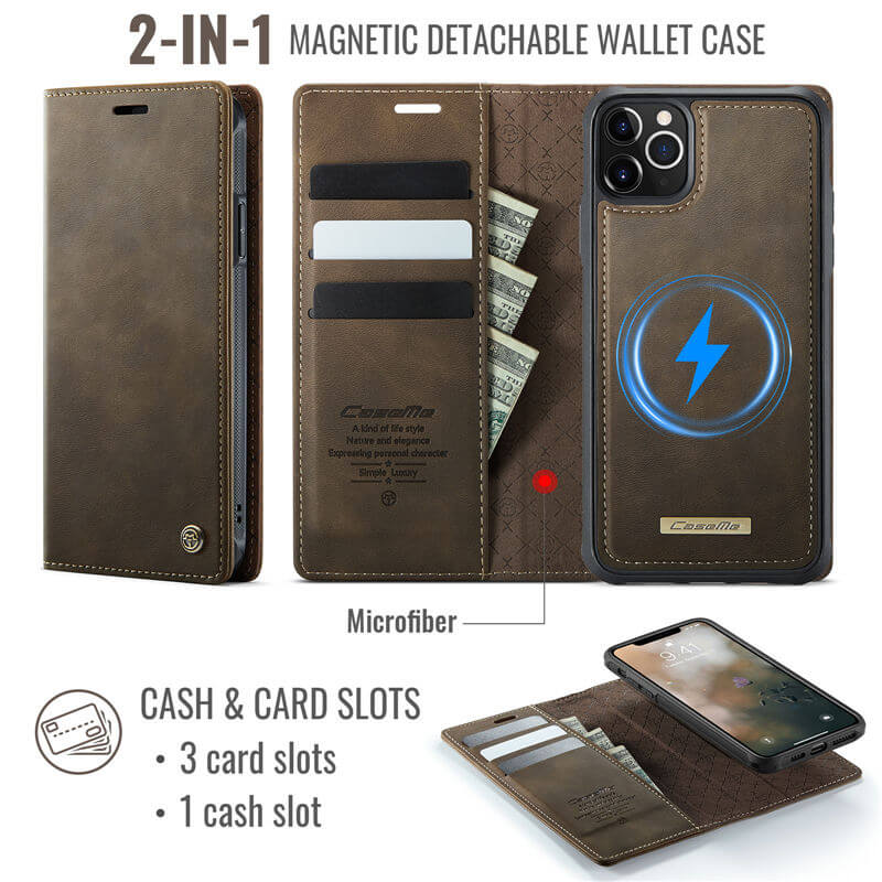 CaseMe iPhone 11 Pro Max 2-in-1 Magnetic Wallet Case – MagSafe & RFID Blocking - Image 3