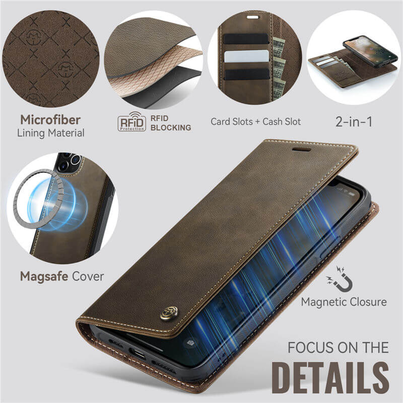 CaseMe iPhone 11 Pro Max 2-in-1 Magnetic Wallet Case – MagSafe & RFID Blocking - Image 8