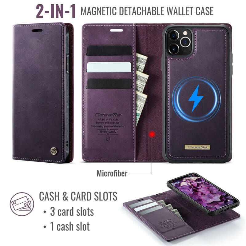 CaseMe iPhone 11 Pro 2-in-1 Magnetic Wallet Case – MagSafe & RFID Blocking - Image 3