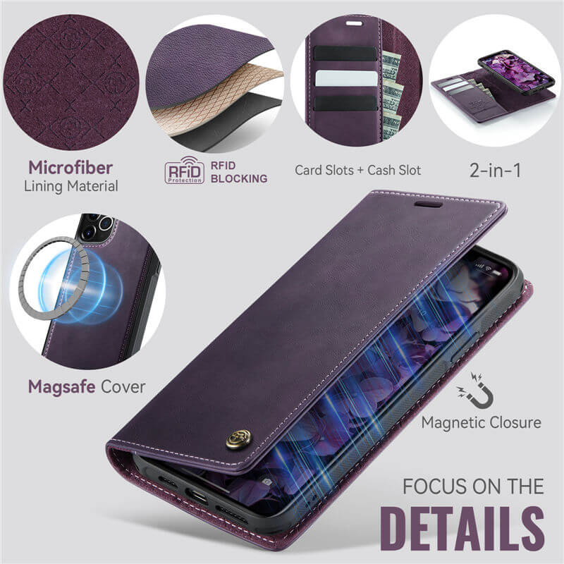 CaseMe iPhone 11 Pro 2-in-1 Magnetic Wallet Case – MagSafe & RFID Blocking - Image 8
