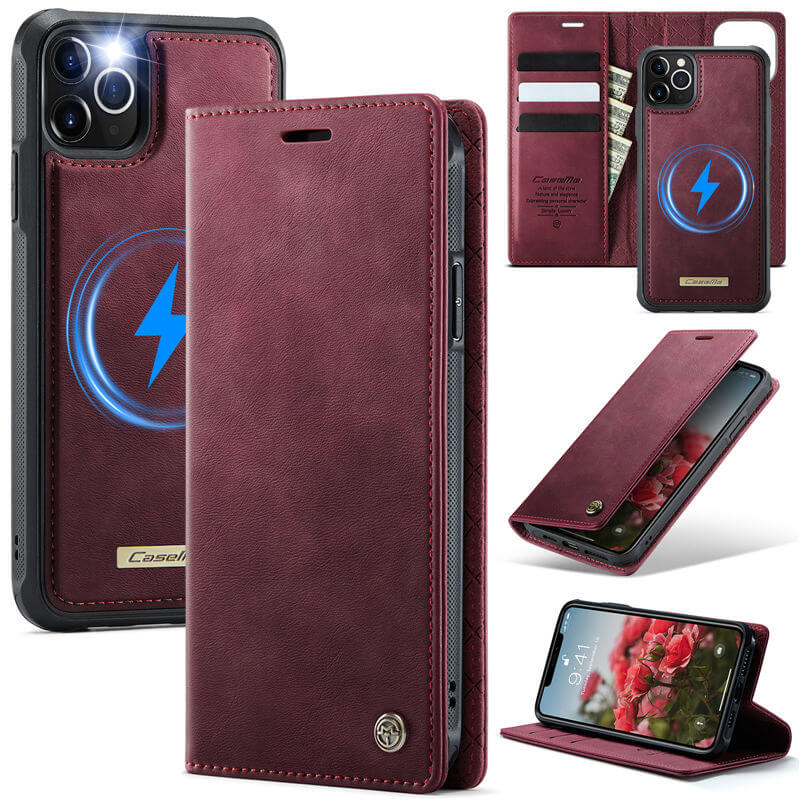 CaseMe iPhone 12 Pro Max 2-in-1 Magnetic Wallet Case – MagSafe & RFID Blocking