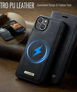 Alternative view of CaseMe iPhone 14 Plus 2-in-1 Magnetic Wallet Case – MagSafe & RFID Blocking