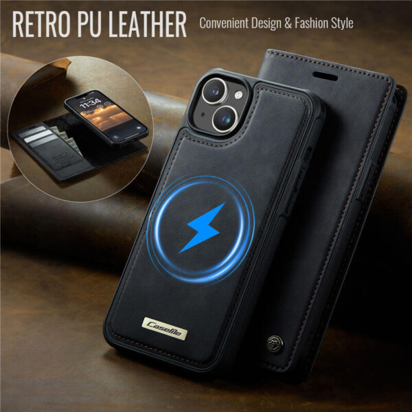 Alternative view of CaseMe iPhone 14 Plus 2-in-1 Magnetic Wallet Case – MagSafe & RFID Blocking