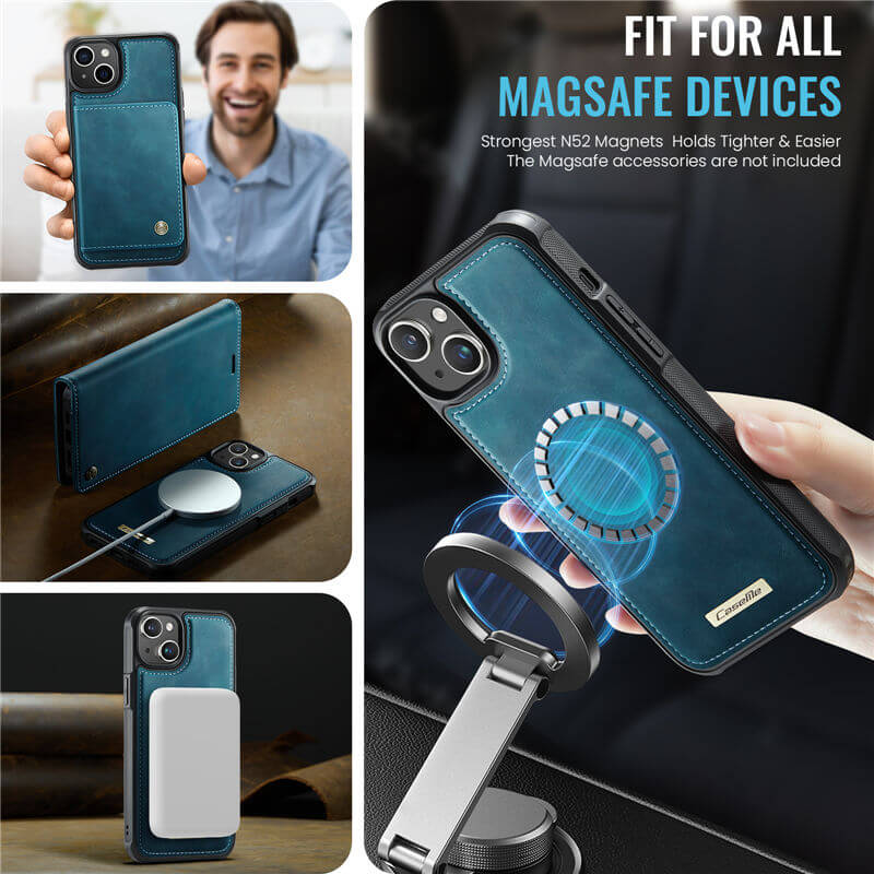 CaseMe iPhone 13 2-in-1 Magnetic Wallet Case – MagSafe & RFID Blocking - Image 6