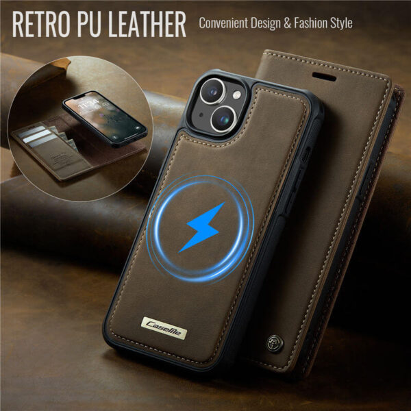 Alternative view of CaseMe iPhone 13 2-in-1 Magnetic Wallet Case – MagSafe & RFID Blocking