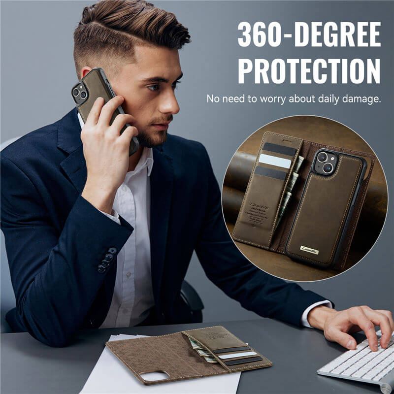 CaseMe iPhone 14 2-in-1 Magnetic Wallet Case – MagSafe & RFID Blocking - Image 11