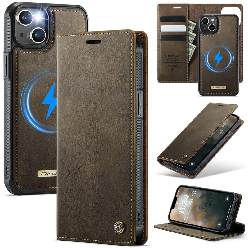 CaseMe iPhone 14 2-in-1 Magnetic Wallet Case – MagSafe & RFID Blocking