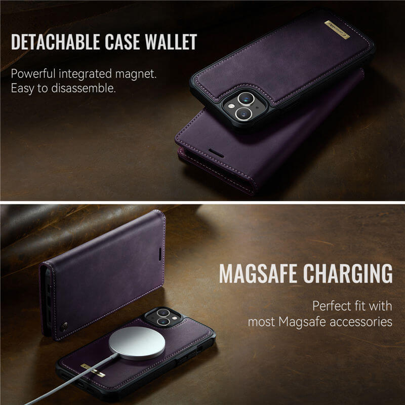 CaseMe iPhone 15 Plus 2-in-1 Magnetic Wallet Case – MagSafe & RFID Blocking - Image 4