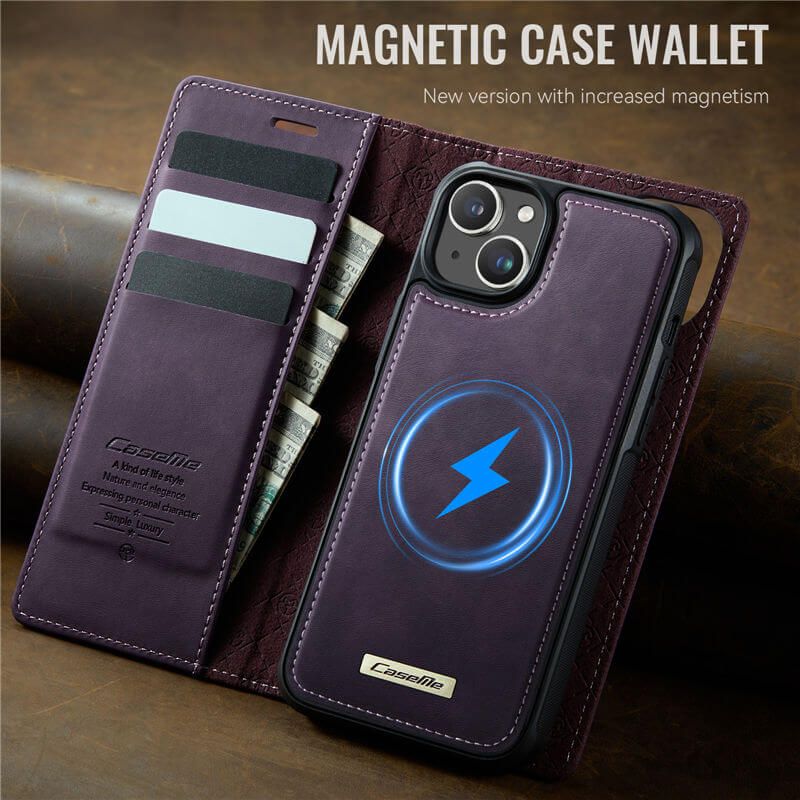 CaseMe iPhone 14 Plus 2-in-1 Magnetic Wallet Case – MagSafe & RFID Blocking - Image 10