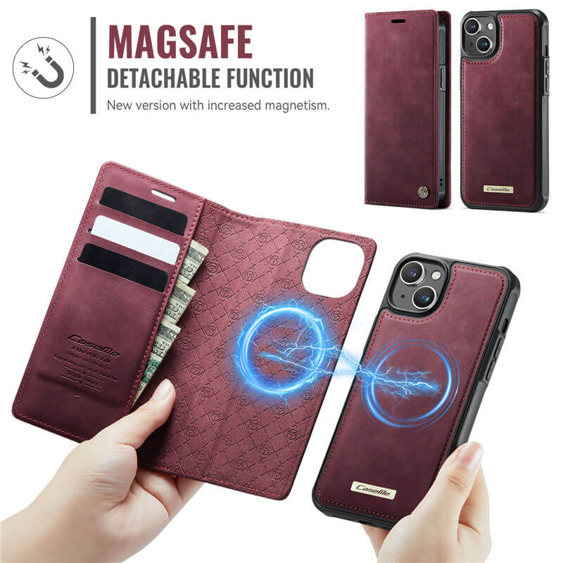 CaseMe iPhone 15 Plus 2-in-1 Magnetic Wallet Case – MagSafe & RFID Blocking - Image 5