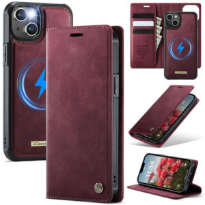 CaseMe iPhone 14 Plus 2-in-1 Magnetic Wallet Case – MagSafe & RFID Blocking