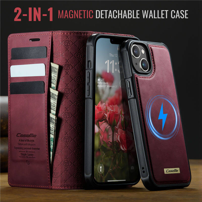 CaseMe iPhone 13 2-in-1 Magnetic Wallet Case – MagSafe & RFID Blocking - Image 9