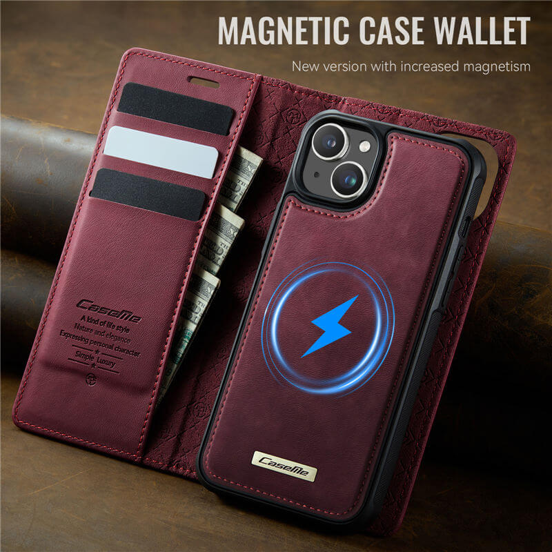 CaseMe iPhone 15 Plus 2-in-1 Magnetic Wallet Case – MagSafe & RFID Blocking - Image 10
